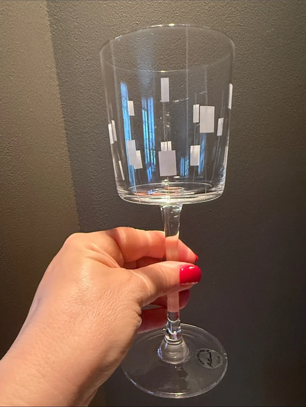 Vintage Soma Artland Etched Pattern Clear Wine Glasses - Set of 6- Discontinued